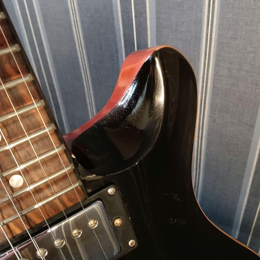 薄ボディ PRS風 セットネック ストラト ST 黒 エレキギター トレモロ