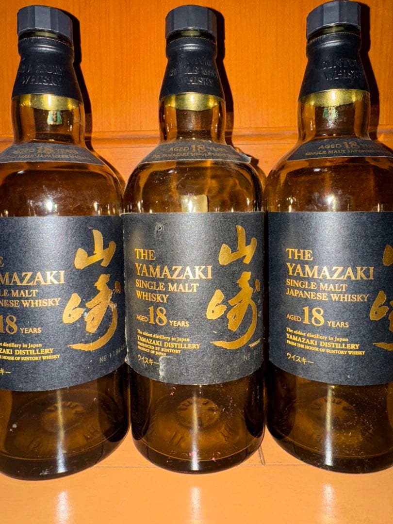 山崎 18年 シングルモルトウイスキー 空瓶6本