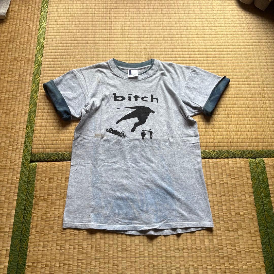 90s BITCH USA製 最初期 プリント 半袖 リンガーシャツ tシャツ