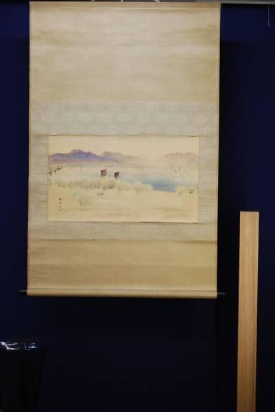 模写/春草/大河放牛図/軸先紫檀/布袋屋掛軸HB-861