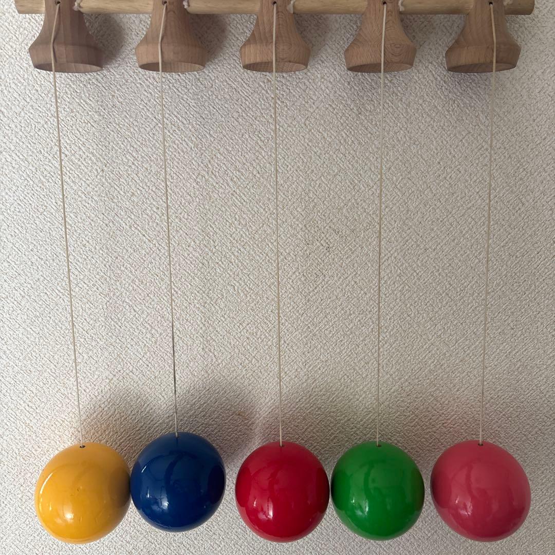カラフル木製けん玉5連 秋元けん玉研究所