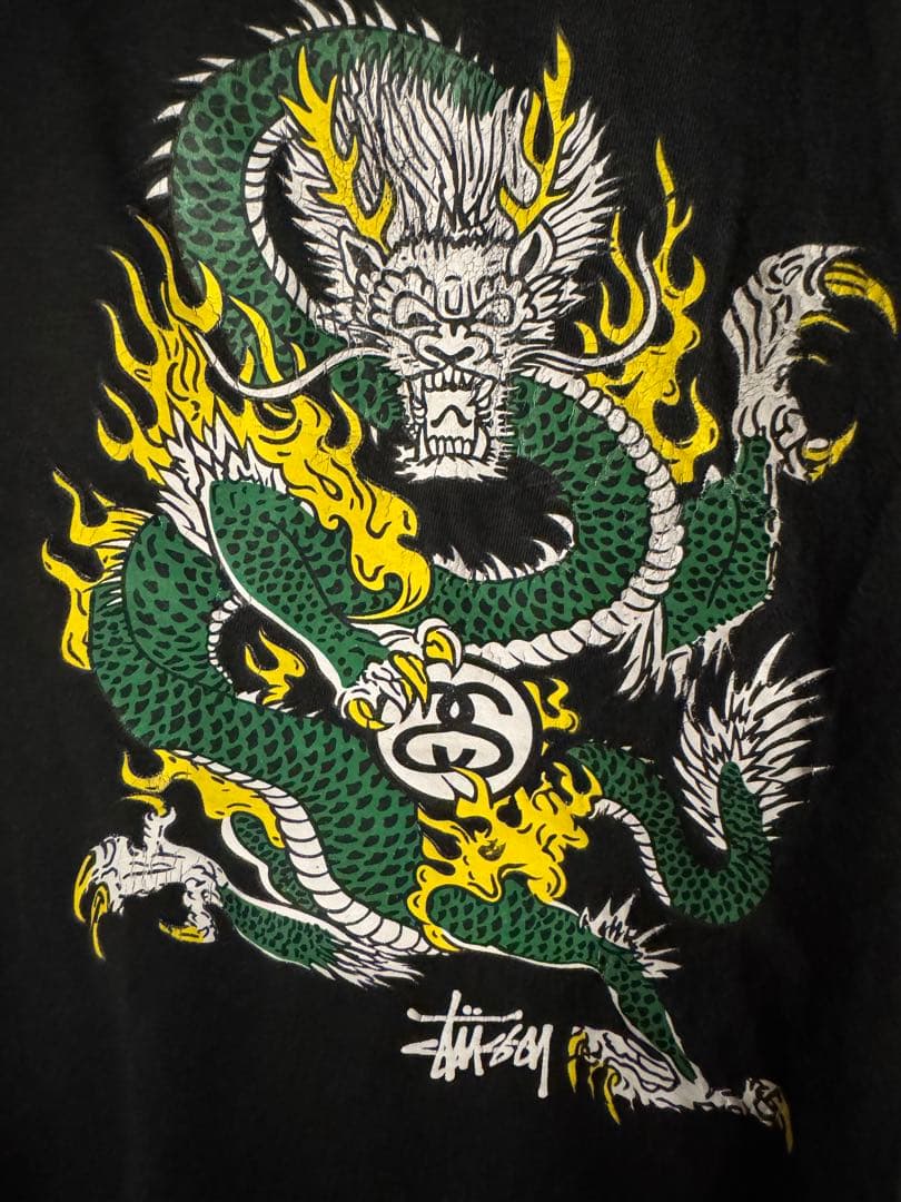 Stussy 90s 紺タグ USA製 筆記体ドラゴンL