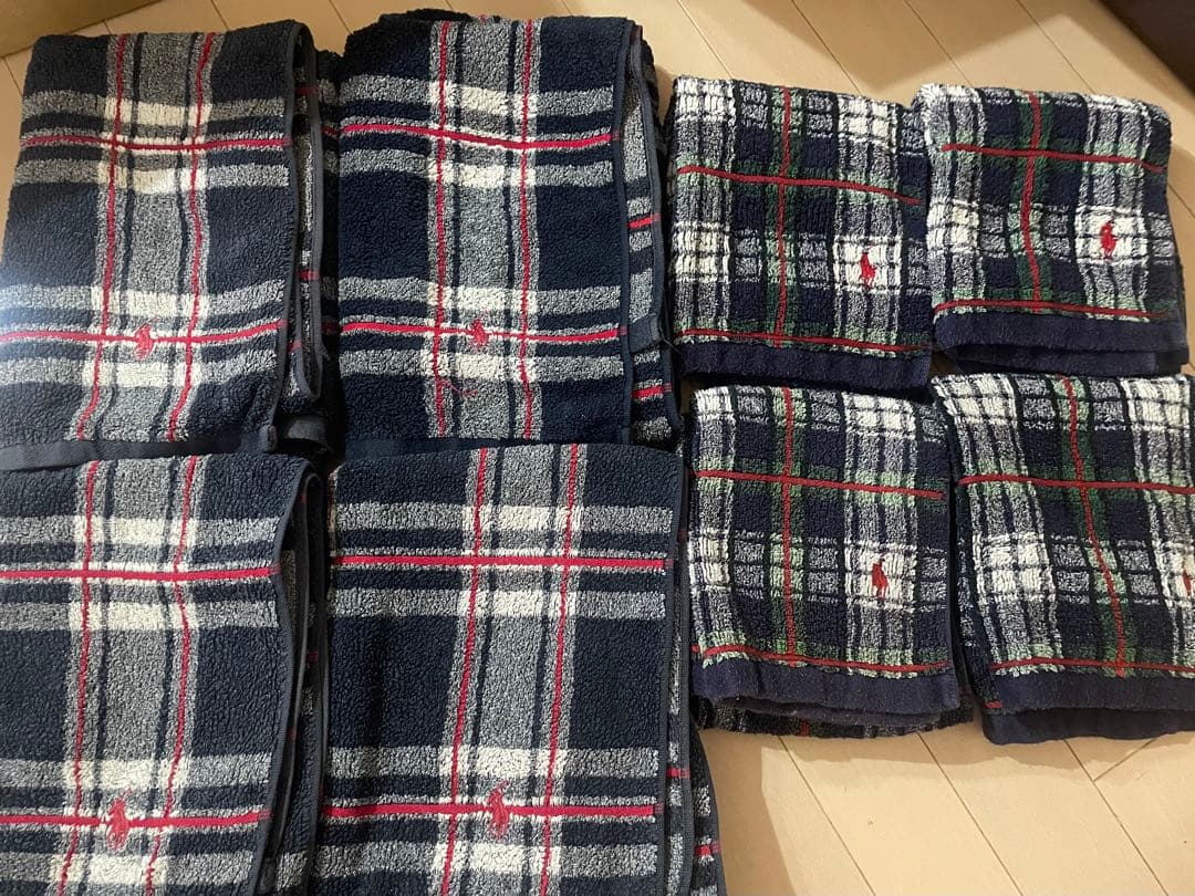 ポロ ラルフローレンチェック柄タオルセット 8枚セットバスタオル