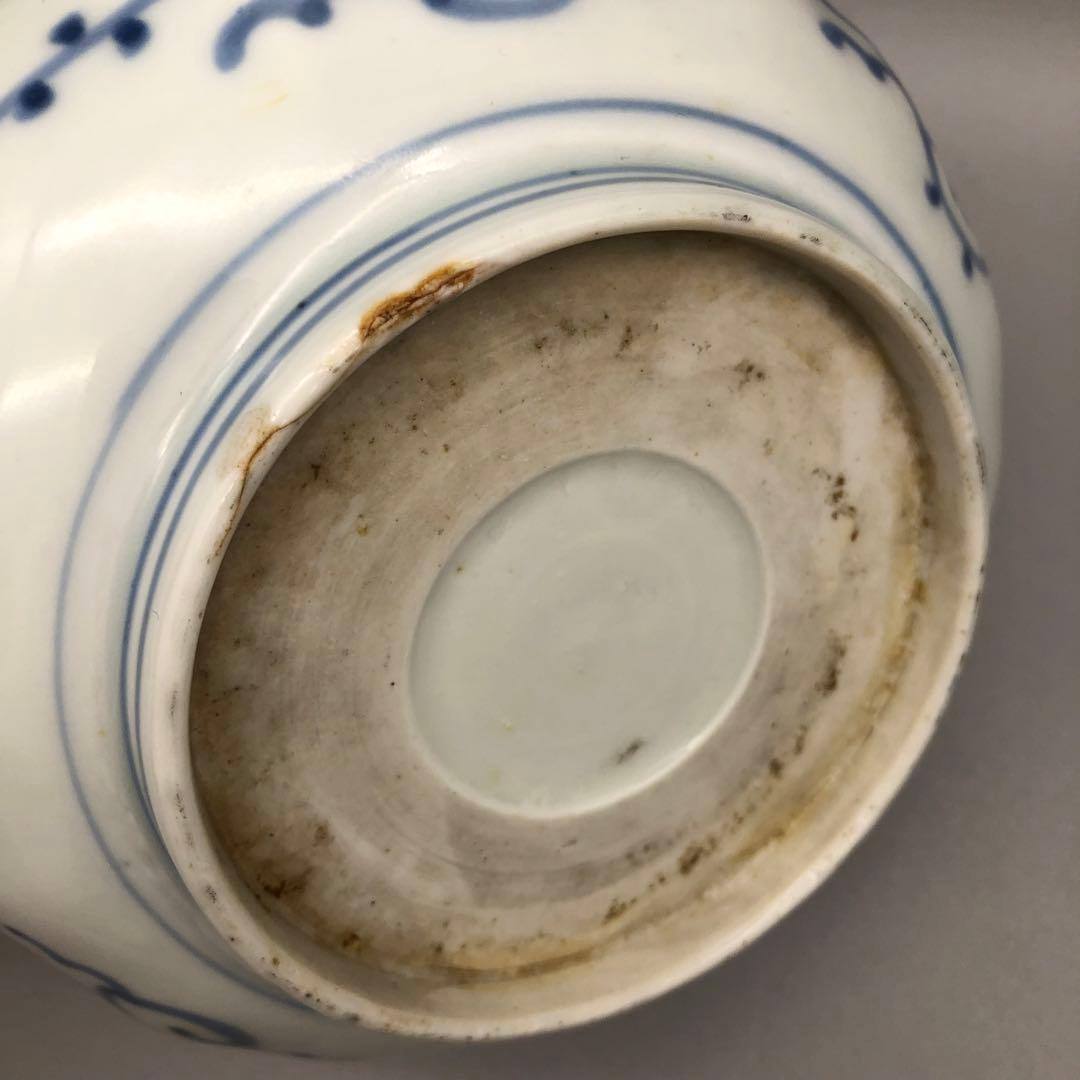 年代物希少古伊万里染付みじん唐草文なます皿 3枚15cm骨董品ビンテージ食器