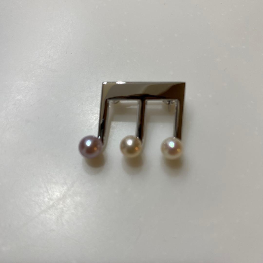 ミキモト 音符デザイン ブローチ パール付き