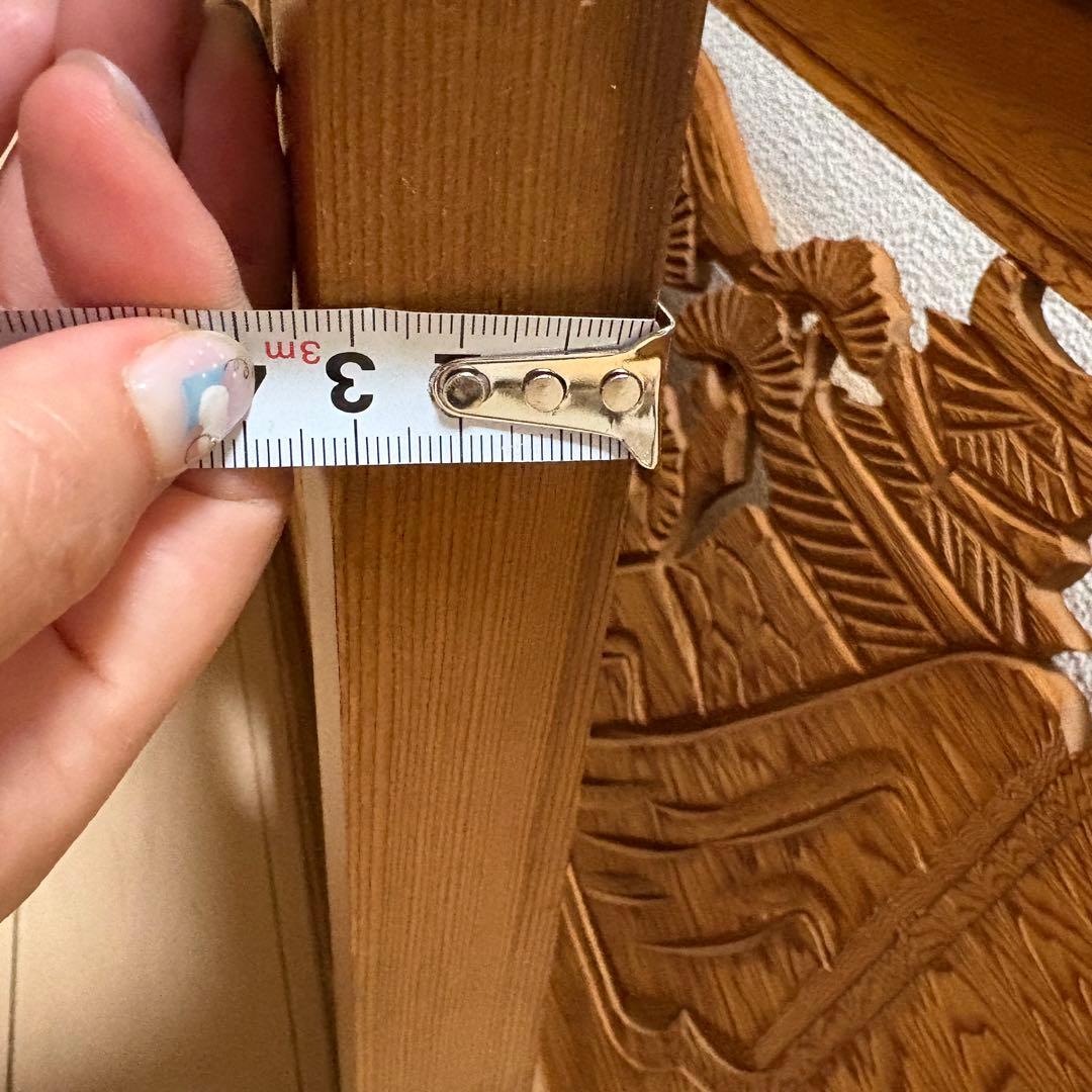 欄間 芸術 木製彫刻アートパネル 鷹 松