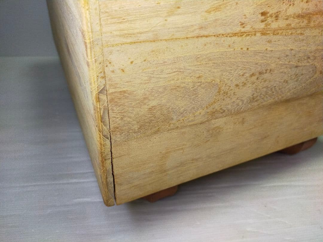 【迫力の6寸】足付き碁盤 新カヤ（推定） 18cm ヘソ付 木製カバー付 囲碁