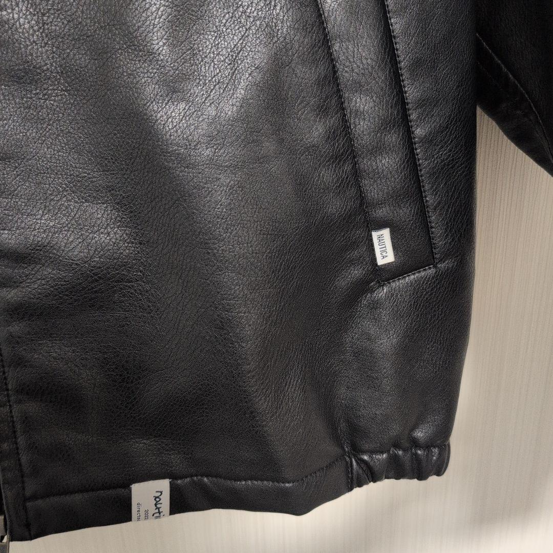 美品 NAUTICA フェイクレザー 中綿 ブルゾン ジャケット XL