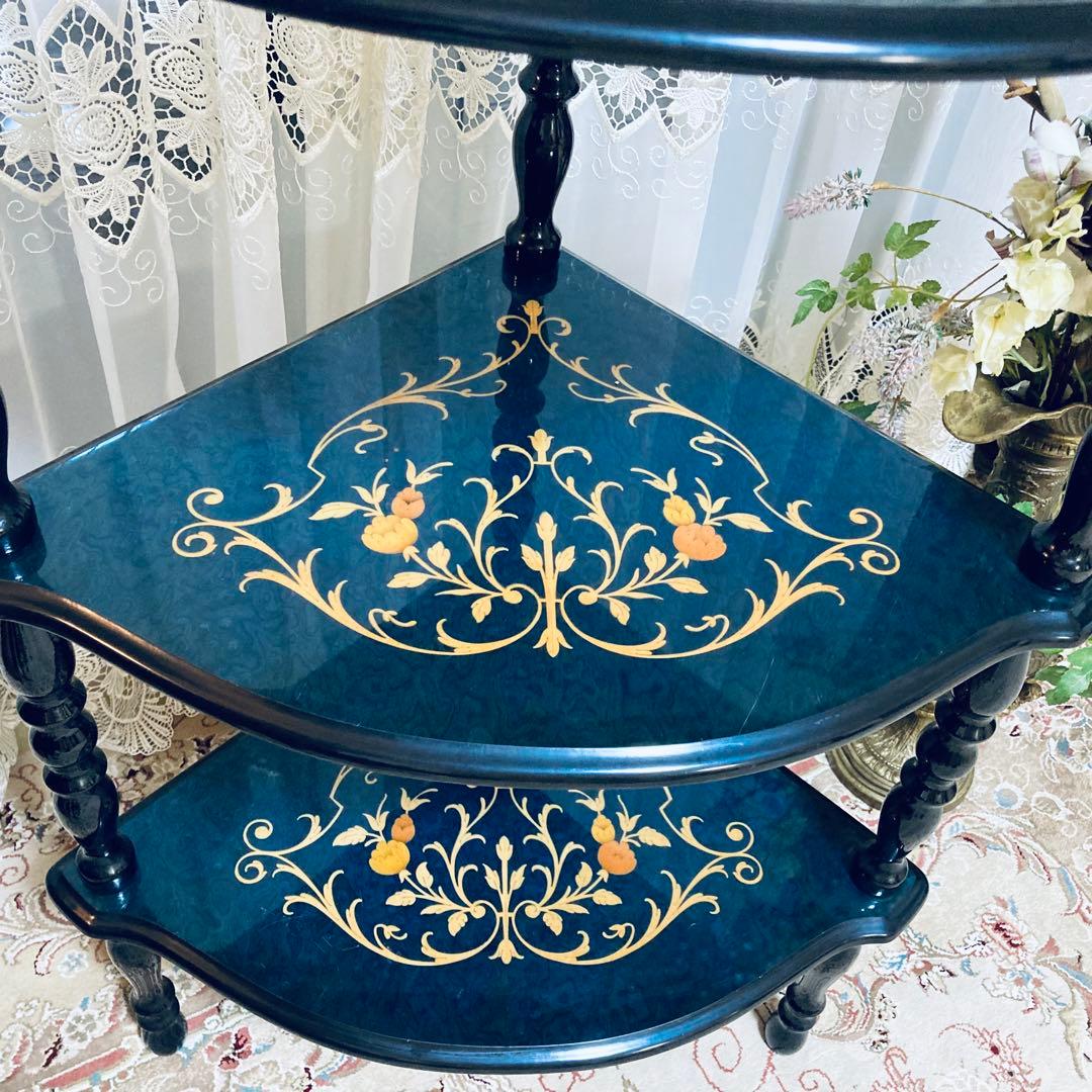 イタリア製象嵌 ドマンDemain コレクション コーナーテーブル 飾り棚