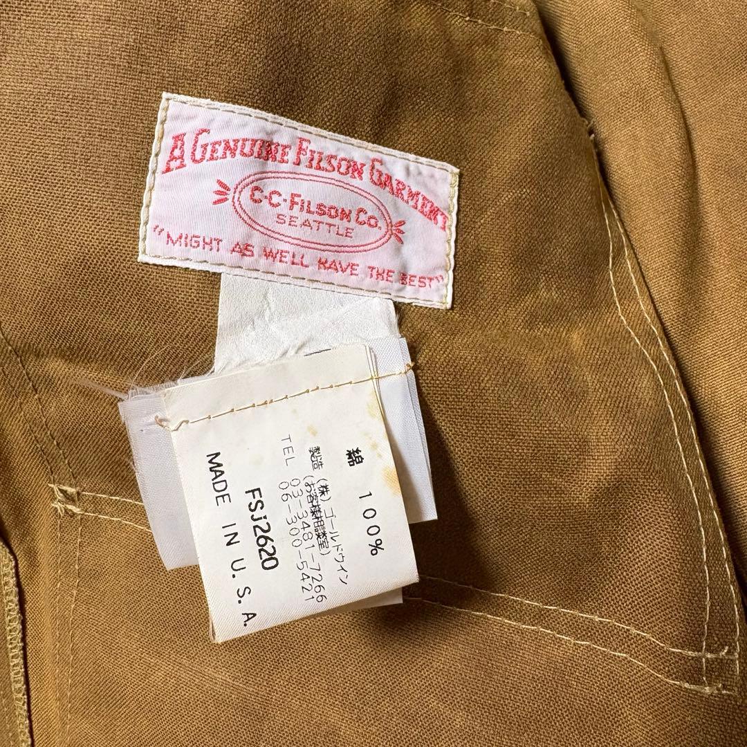 90s FILSON フィルソン USA製 620オイルドコットン ジャケットM