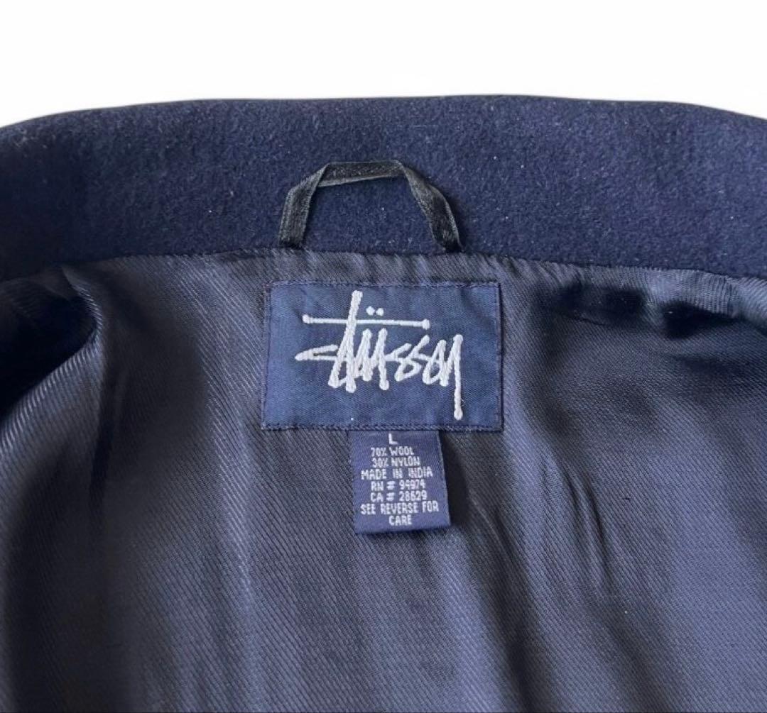 90s Stussy Wool Jacket Navy L ポーカーズ