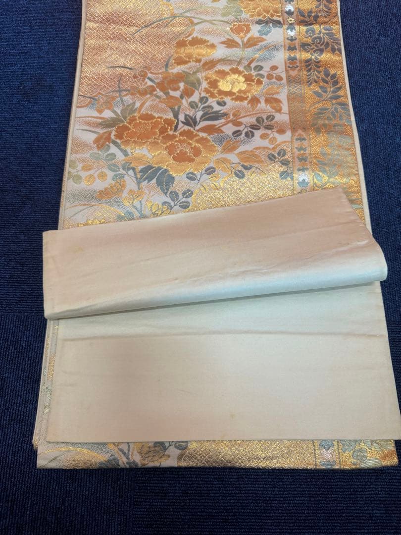 1930 袋帯 古代彫金紋 西陣織 金糸 高級上質上品 約440cm