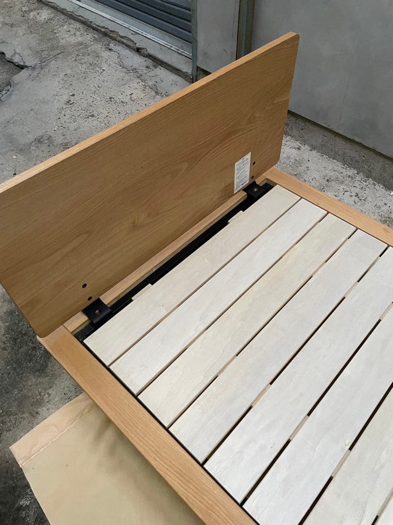 近隣配達可能　無印良品　シングルベッド　オーク材　引き出し付