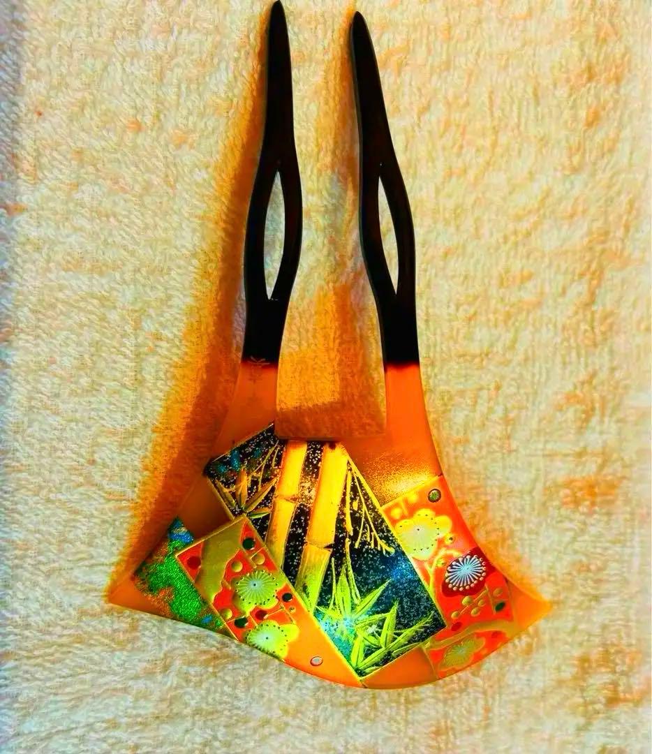 年代物 骨董 鼈甲 金蒔絵 かんざし 簪