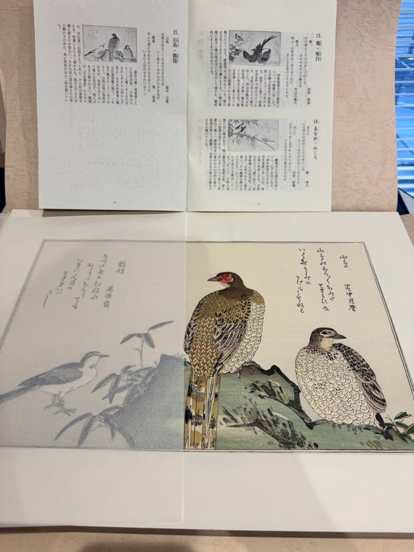 喜多川歌麿画 「絵本百千鳥」手摺木版画 計14枚 解説付 - メルカリ