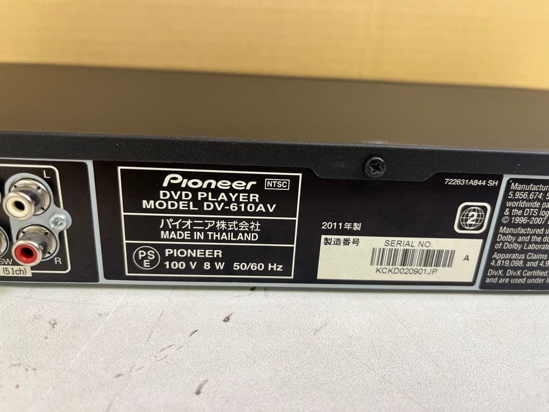 J60 パイオニア DVDプレーヤー DV-610AV 2011年製