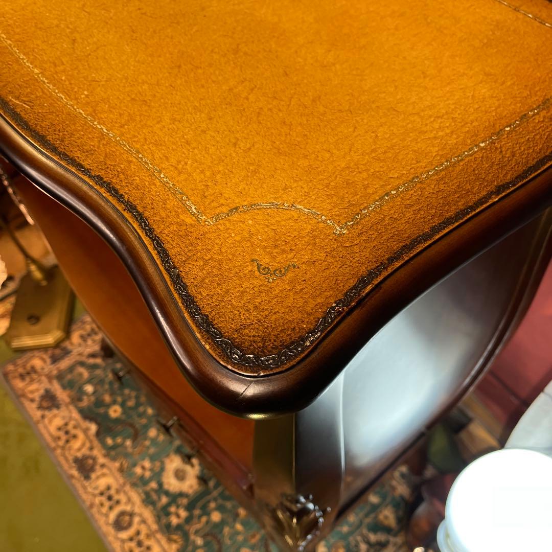 レザートップ 猫脚 アクセントホールキャビネット