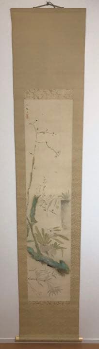 掛け軸　「君子五品　珍果拾遺」　設色水墨画　肉筆画　書斎飾り