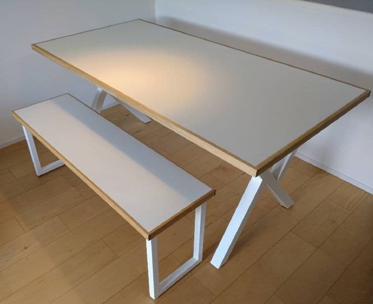 北欧風オーダーメイド ダイニングテーブル ホワイト