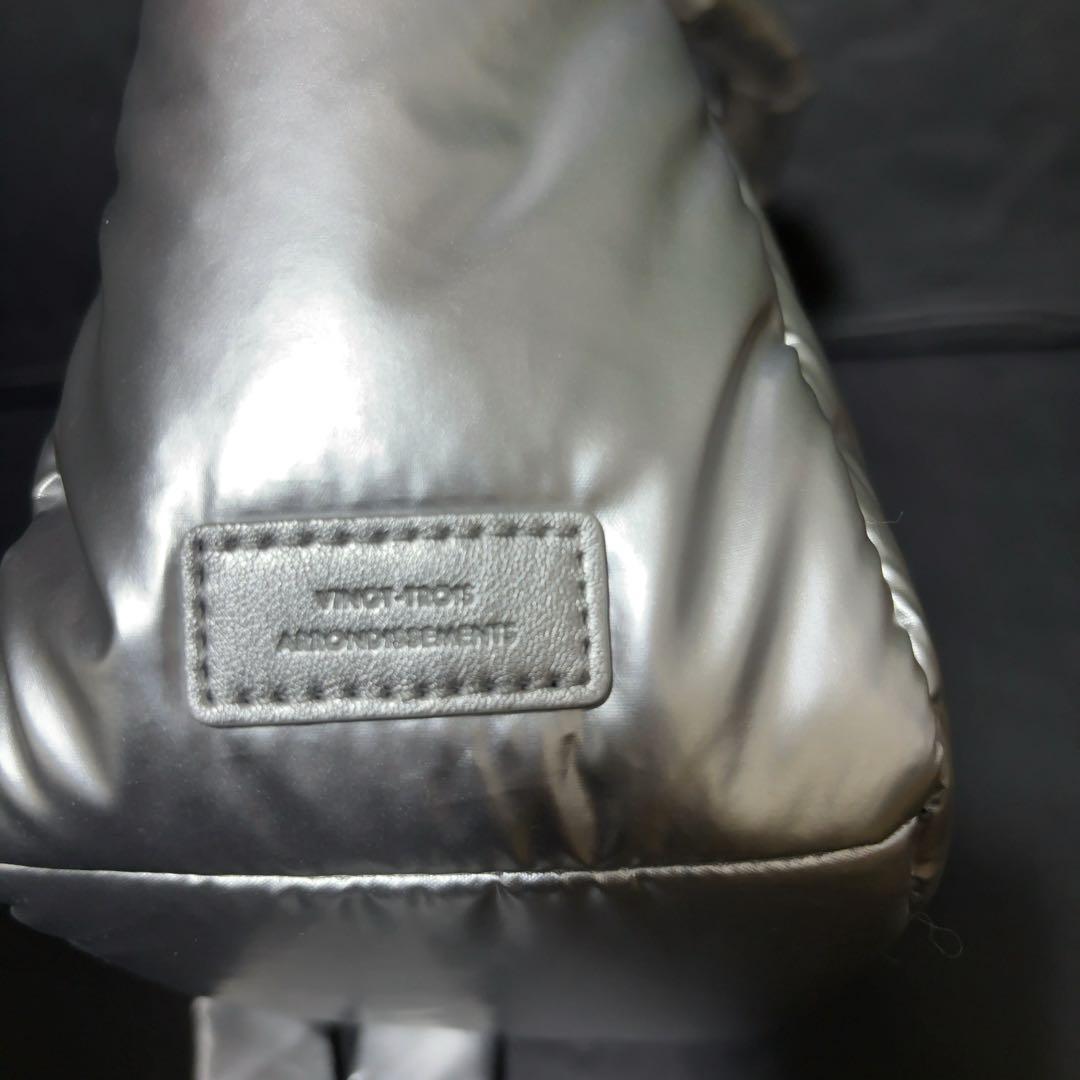 未使用タグ付き 23区 パデッド ミニ ショルダーバッグ シルバー キルトバッグ