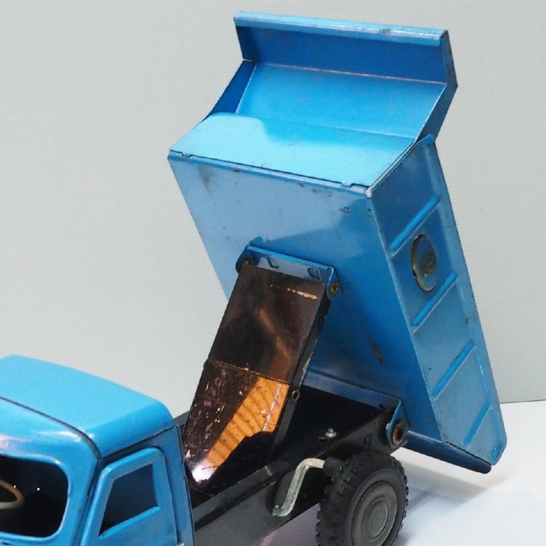 マルサン【ジャイアント三輪ダンプ トラック水色ブルー】ブリキ自動車TIN【箱無】