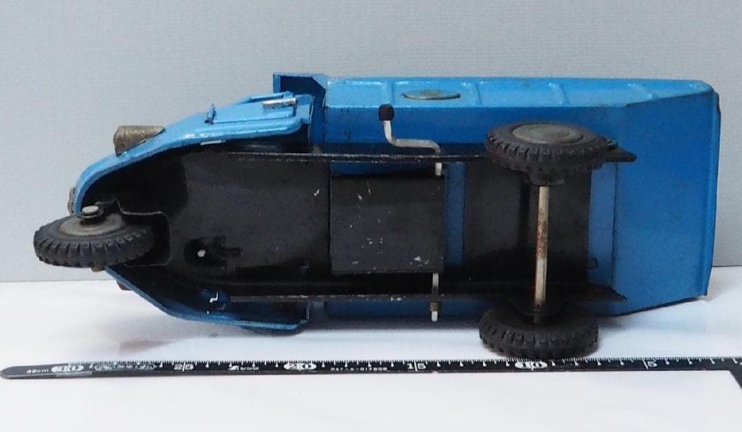 マルサン【ジャイアント三輪ダンプ トラック水色ブルー】ブリキ自動車TIN【箱無】