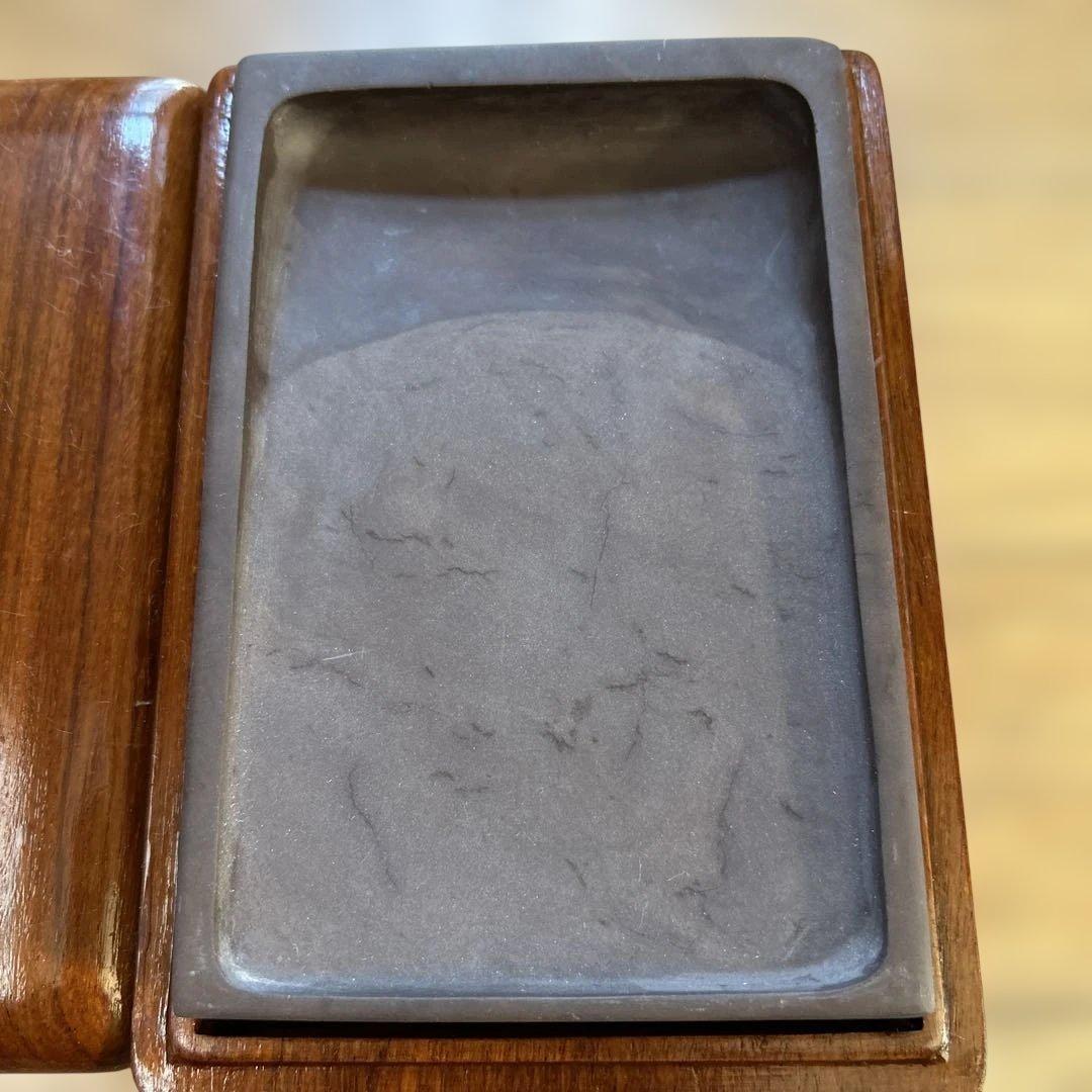 中国骨董大きめ端州石 【中国端渓麻子坑細工彫刻双鳳菊花図貴重紫端古