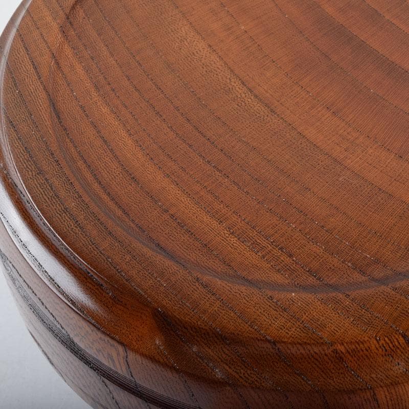 茶道具　山中漆器　挽物師　平田秋平作　欅変り筋　菓子鉢　共布共箱　V　9020