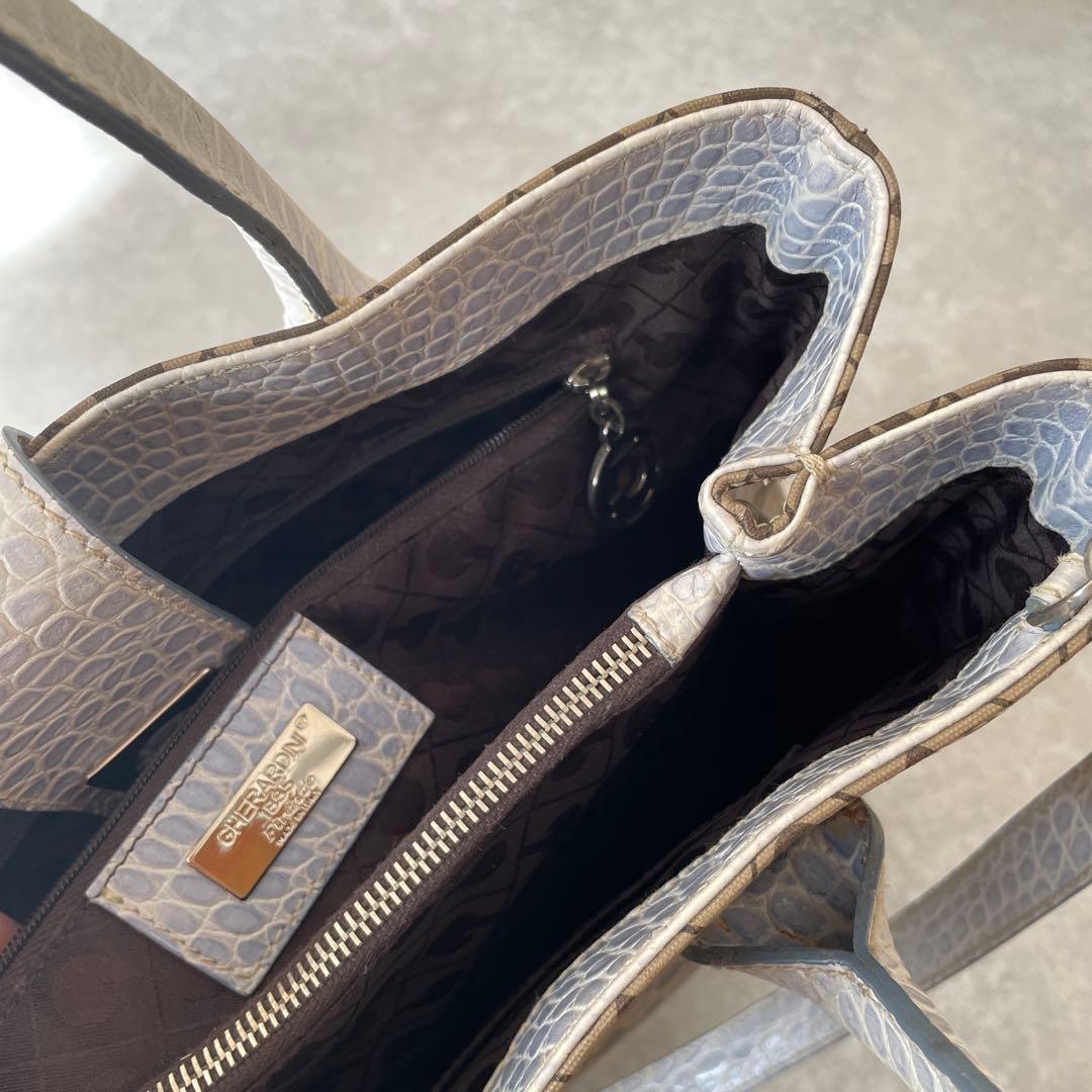 美品【希少】GHERARDINI ゲラルディーニ クロコ レザー トートバッグ