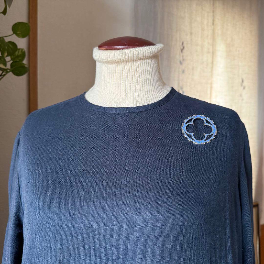 アンティークスコティッシュブローチブルーのエナメルエマイユ七宝