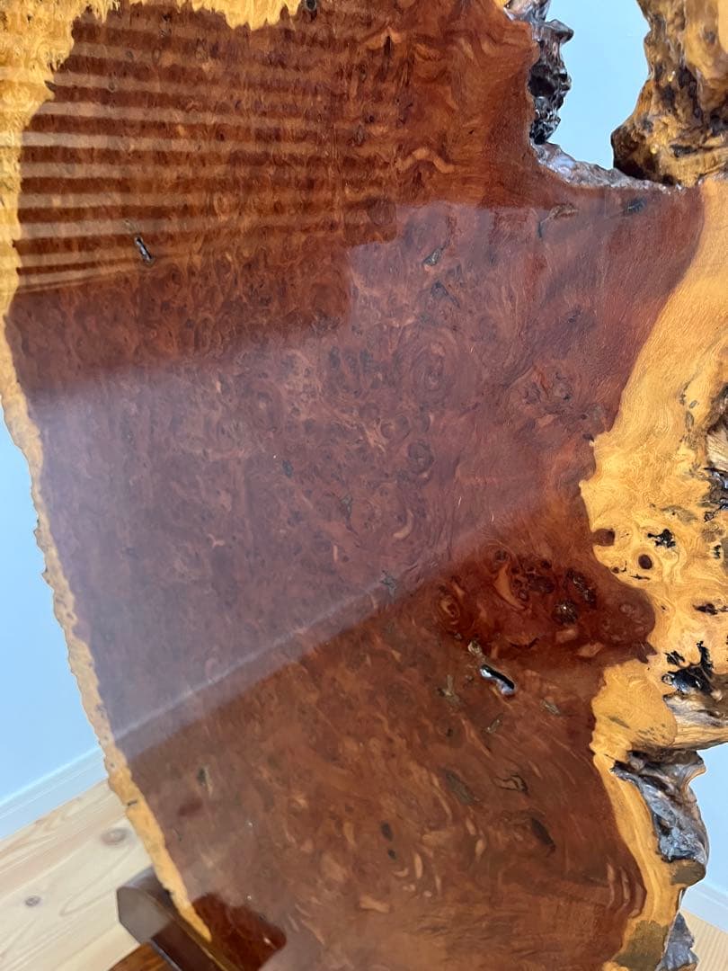 希少】花梨瘤 衝立 一枚板 天然木 玉杢 花梨瘤杢 スタンド付） - メルカリ