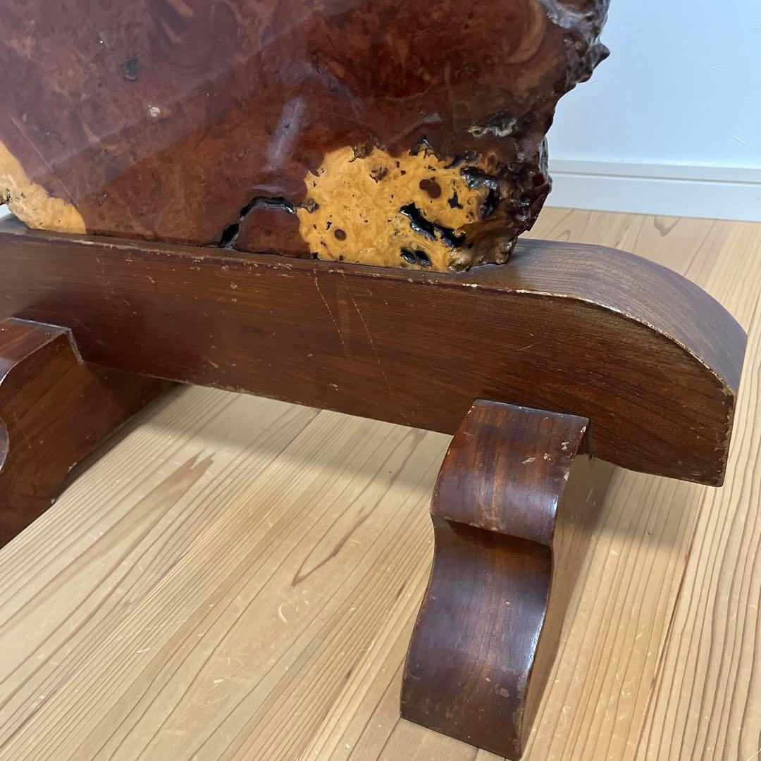 希少】花梨瘤 衝立 一枚板 天然木 玉杢 花梨瘤杢 スタンド付） - メルカリ