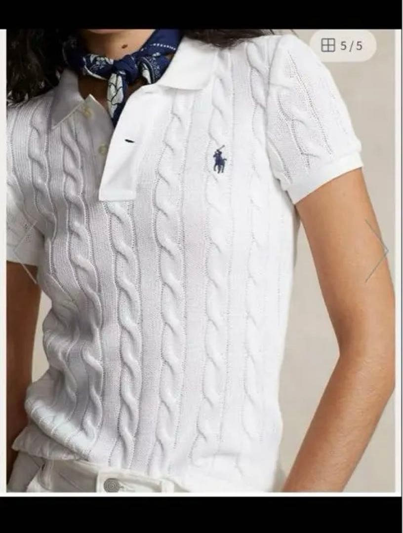 ケーブルニット ポロシャツ　ポロ ラルフ ローレン　X Sサイズ