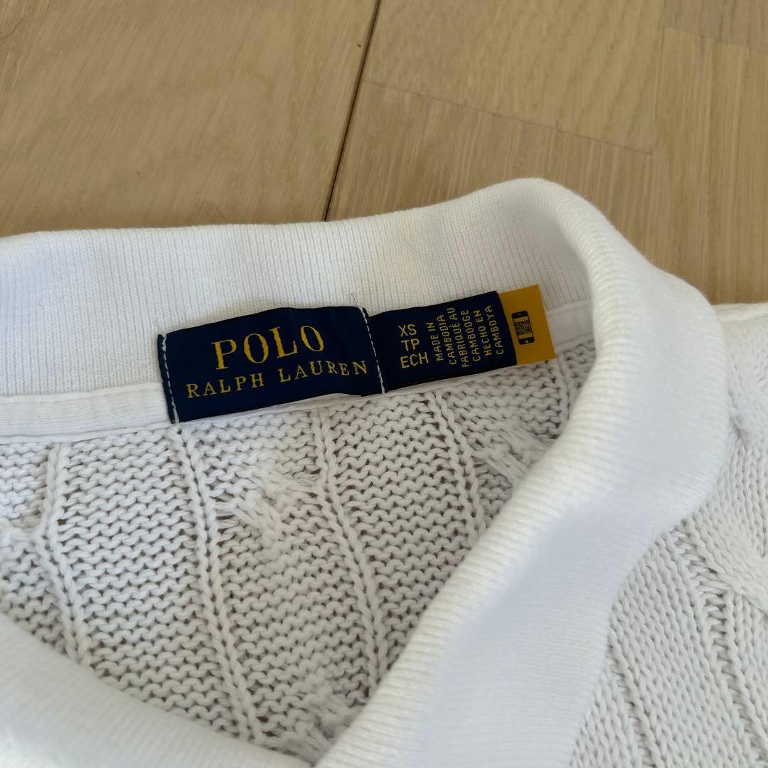 ケーブルニット ポロシャツ　ポロ ラルフ ローレン　X Sサイズ