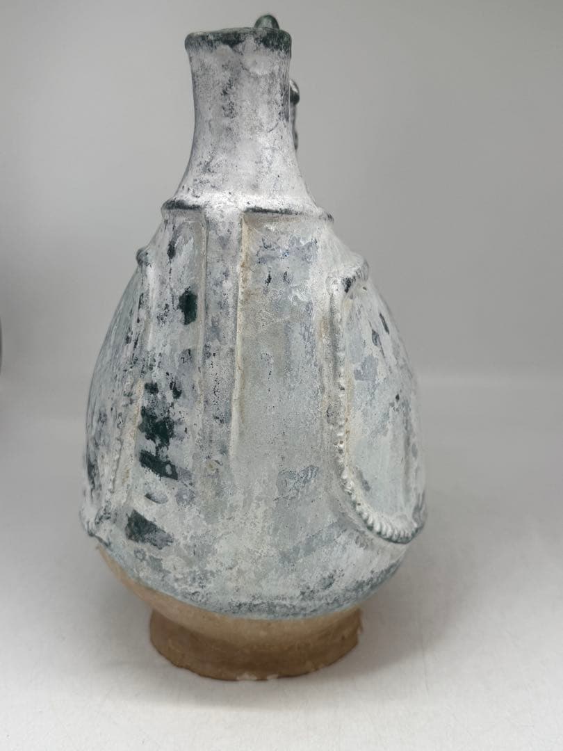 中国　緑釉壺　銀化　古陶器　送料込み250703