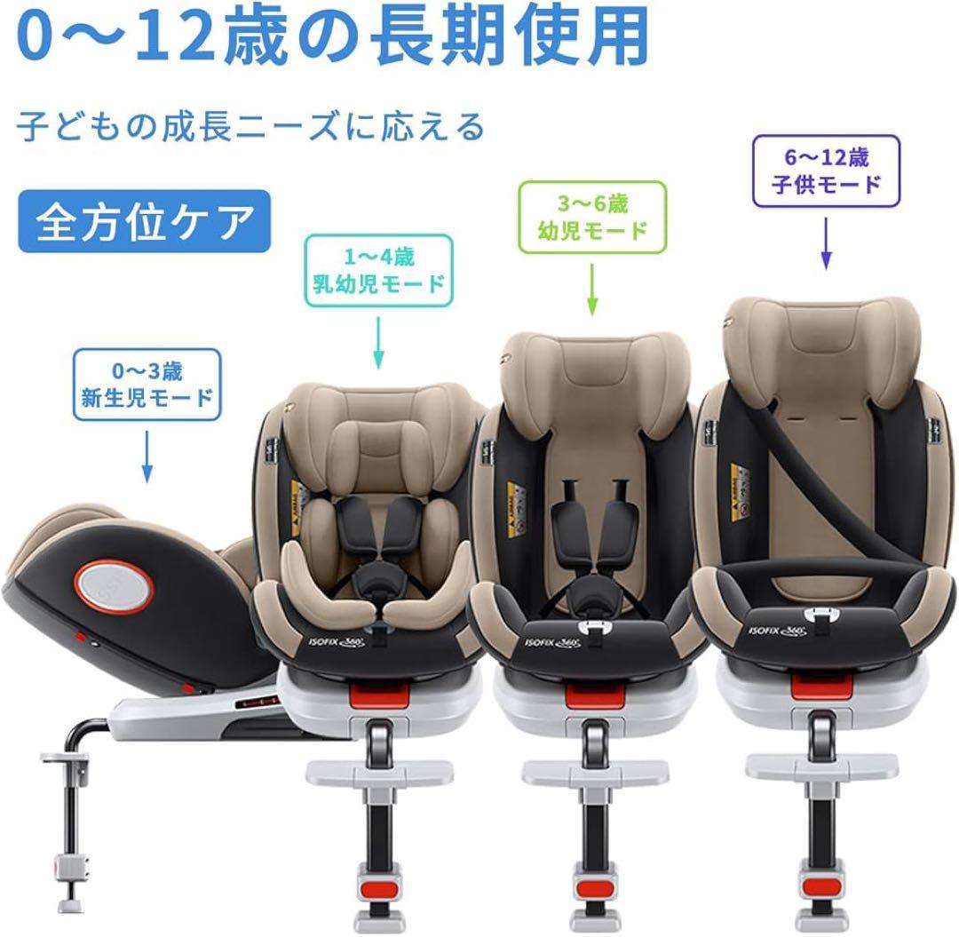 【10/13 本日限定】チャイルドシート 360度 回転式 ISOFIXグレー