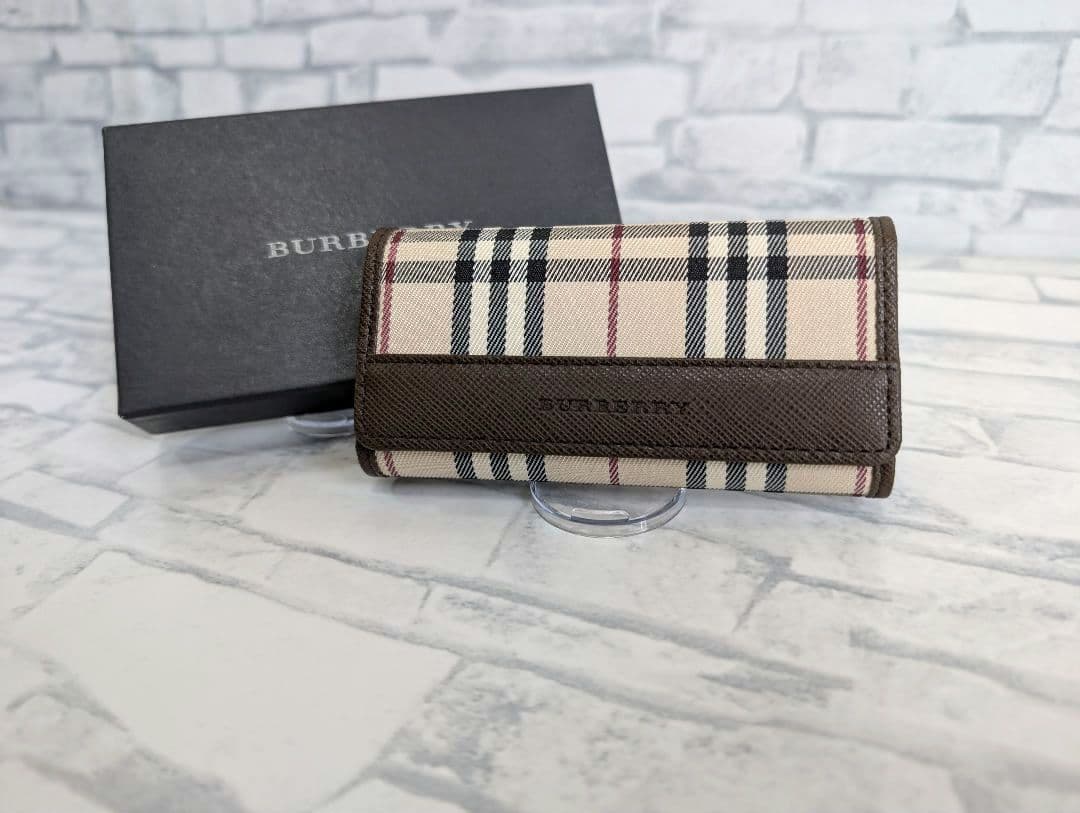 新品未使用箱付き】BURBERRY5連キーケースノバチェックベージュ