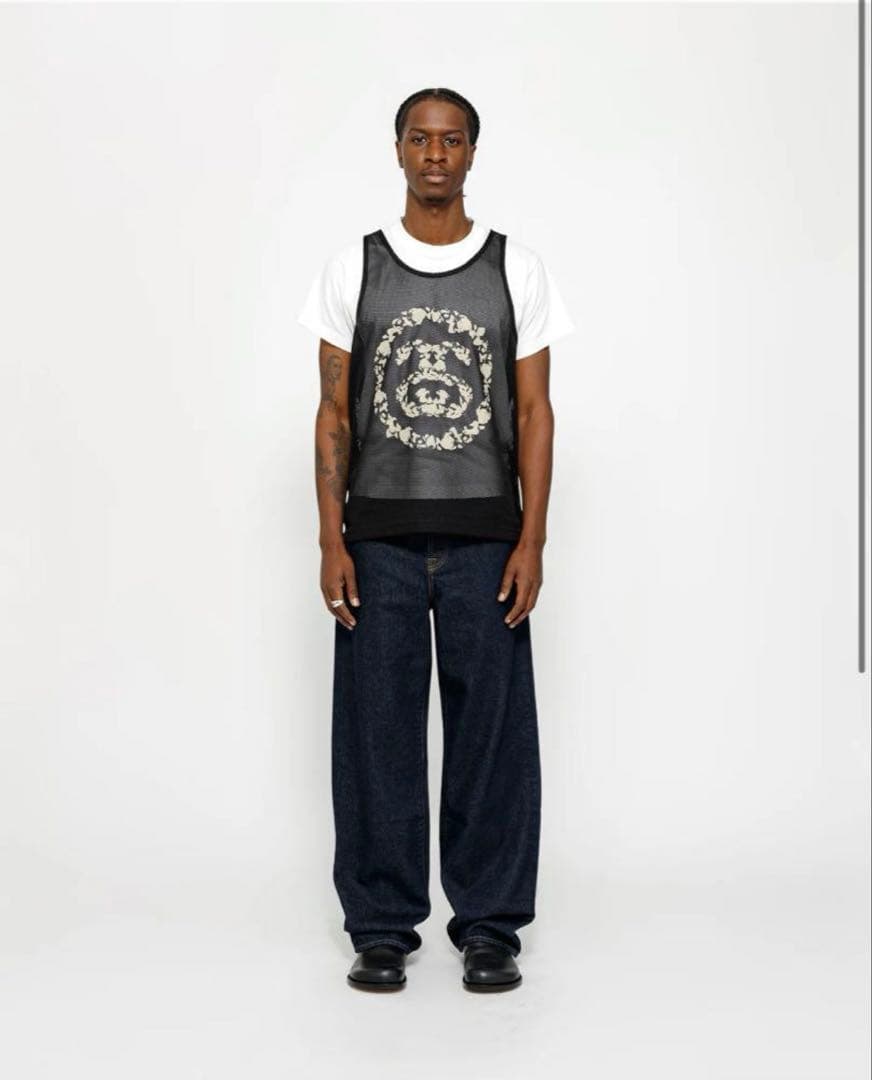 トップス Stussy x Denim Tears Mesh Tank \"Black\"