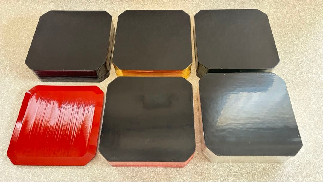 塗匠 五代 川端近左 利休形 縁高 菓子器 共箱 片木目五色縁高 共箱