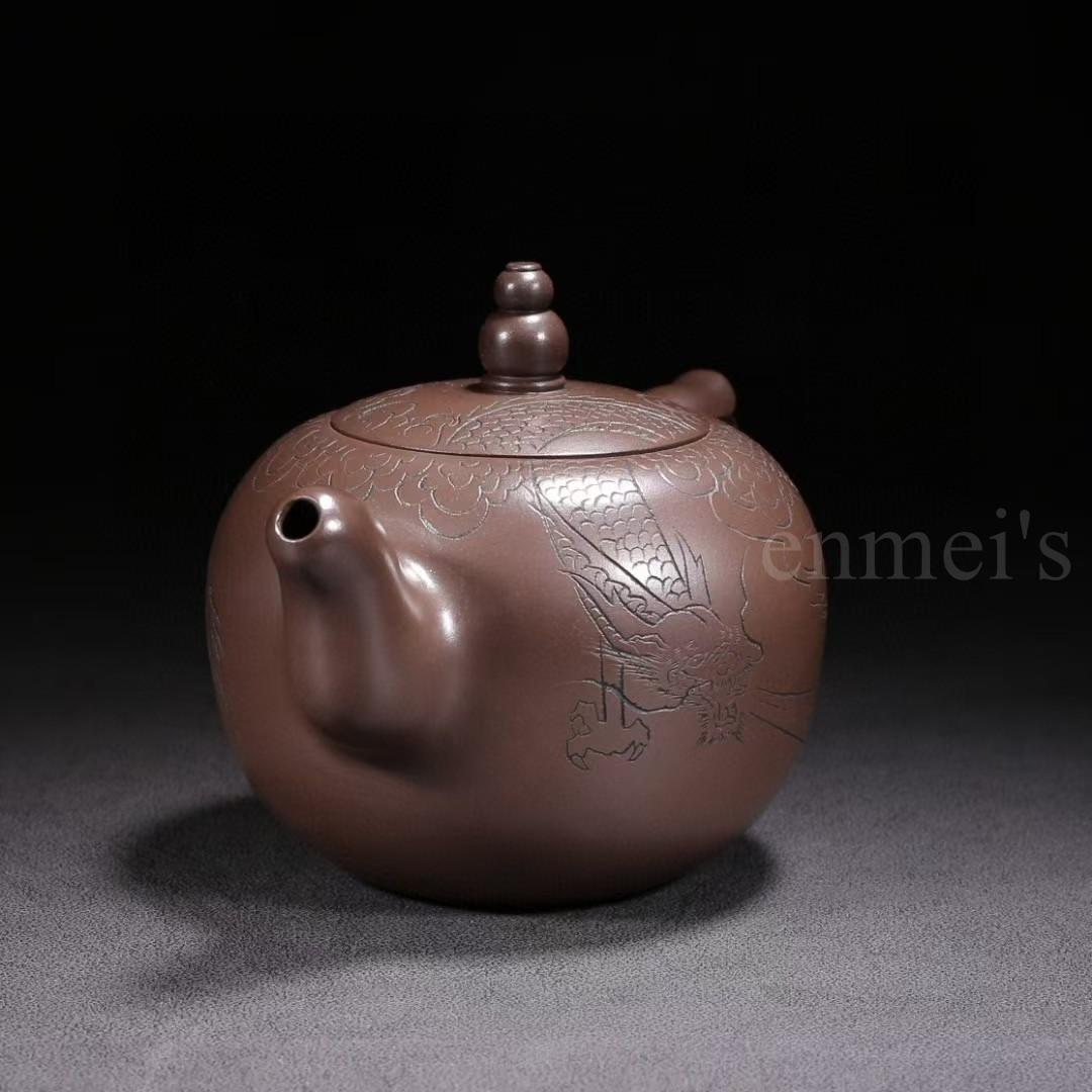 中国古美術・六角紫砂壺・ 底款:范大生・宜興原鉱・紫泥急須・