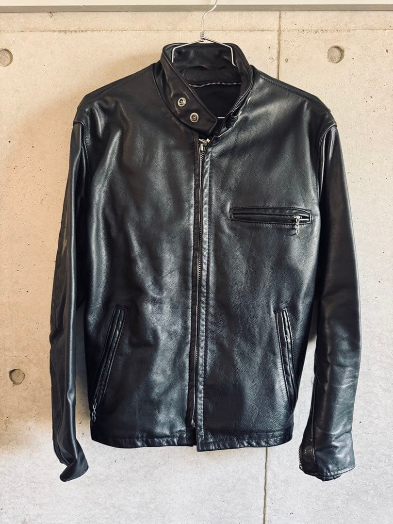 Schott シングルライダースジャケット 38 ブラック