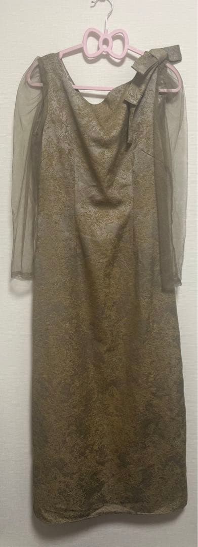 新品LE’RURE　Shoulder ribbon jacquard dress