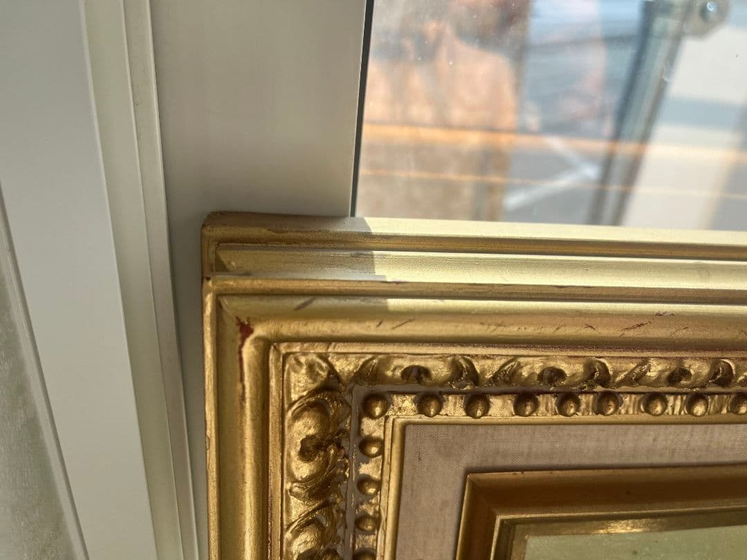 ウッド作　テトンズ川　　ワイオミングの流れ　油絵