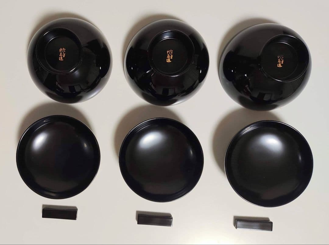 輪島塗　鉄仙蒔絵　おもてなし揃　3客セット