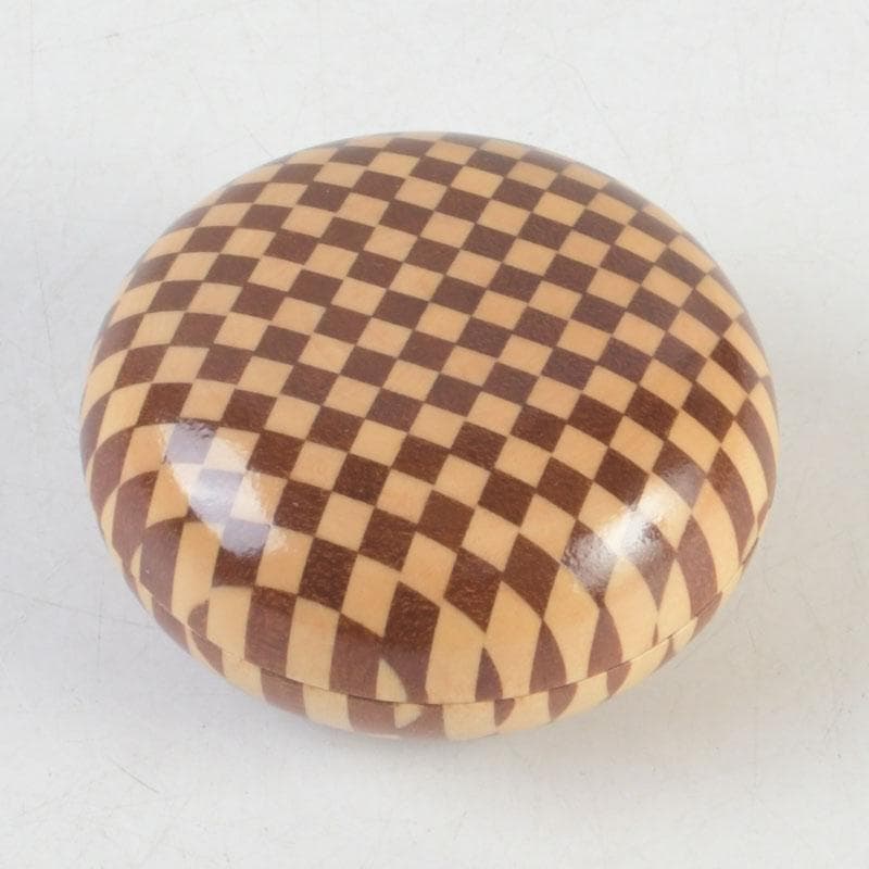 茶道具 鷹の巣 箱根寄木細工 香合 箱付 V 9679