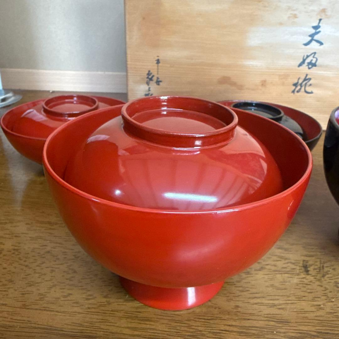 象彦　夫婦椀　塗り椀　美品