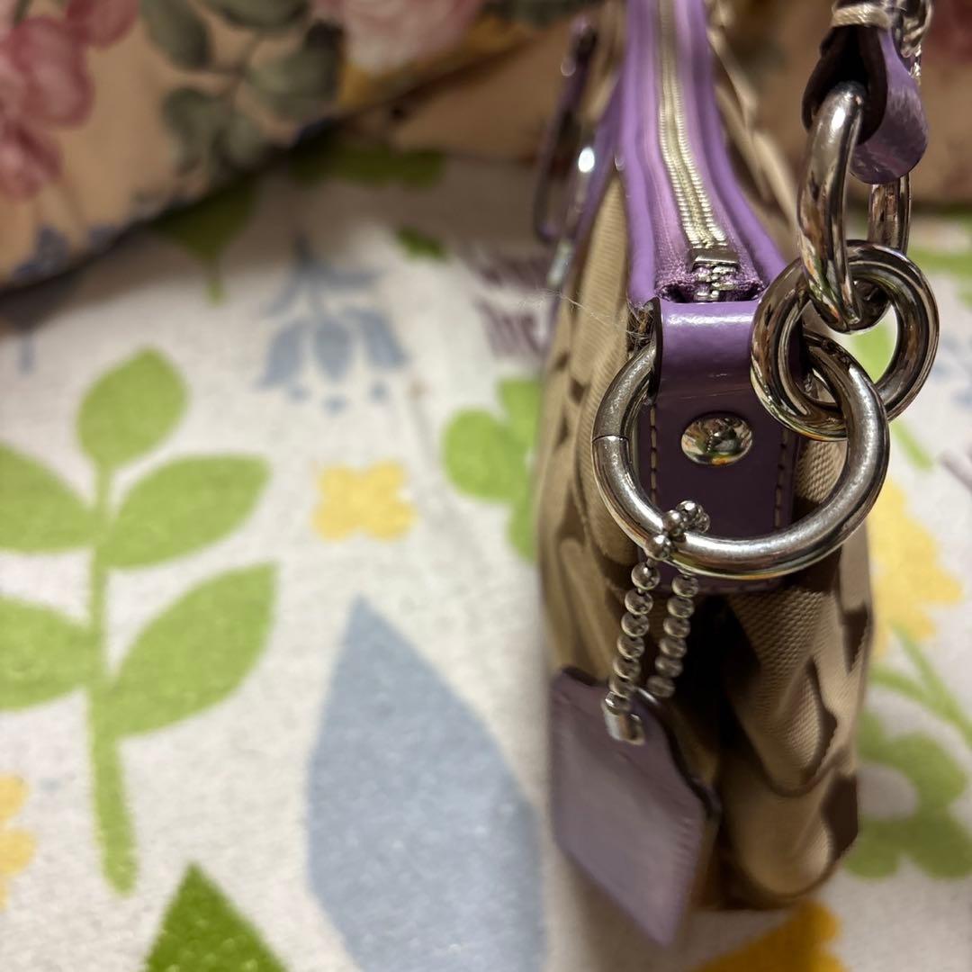 未使用品　COACH ショルダーバッグ ブラウン パープル　2way