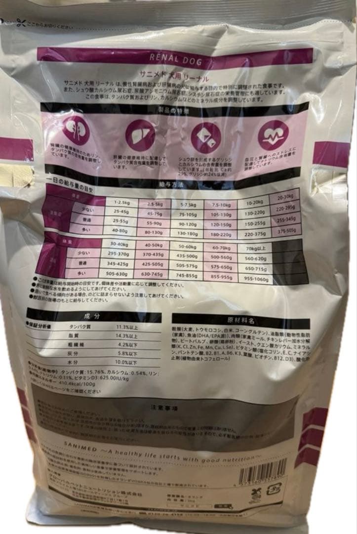 未開封】SANIMED RENAL DOG 3kg
