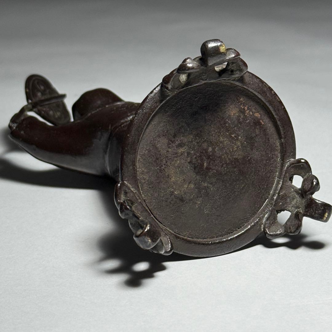 ◆古銅唐子置物 唐銅 江戸幕末〜明治時代◆