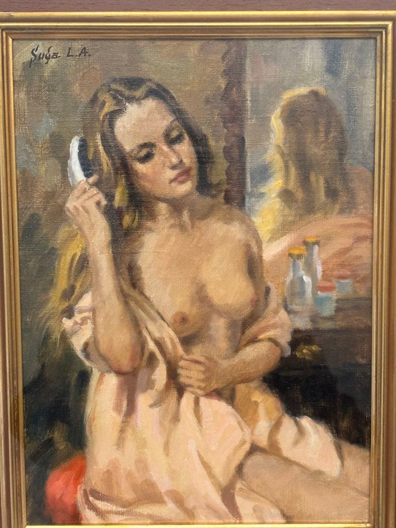 裸婦　額　菅沼金六　箱付